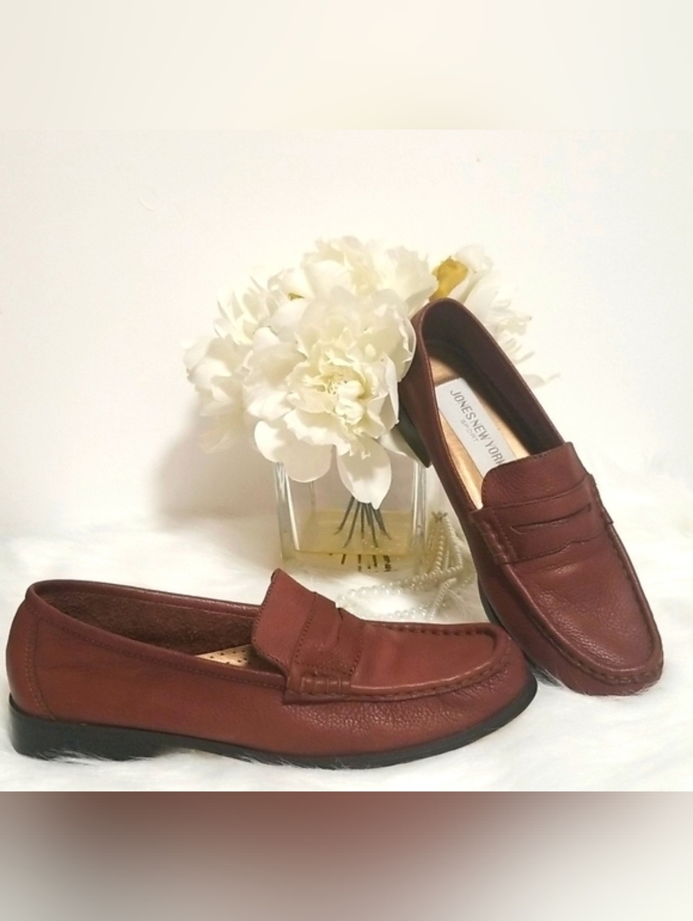 Jones New York Brown Leather Penny Loafers